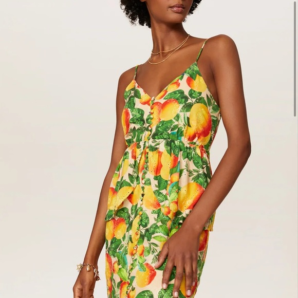 Farm Rio Eyelet Oranges Dress Size XS - Picture 3 of 16